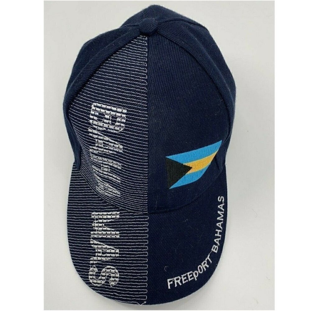 Bahamas FreePort Adjustable Multicolor Blue Yellow Black Hat One Size OS